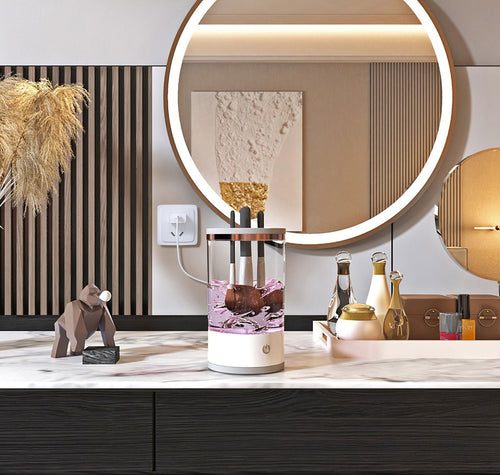 3 In 1 Makeup Brush Blender Cleaner Automatic Makeup Brush Cleaner Machine USB Powered Brush Drying Storage Suitable For All Types of Brushes EasyOptionXY LLC