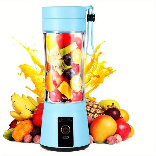 1pc 380ML Portable Blender With 6 Blades Rechargeable USB ; Personal Size Blender For Shakes And Smoothies; Traveling Fruit Veggie Juicer Cup EasyOptionXY LLC