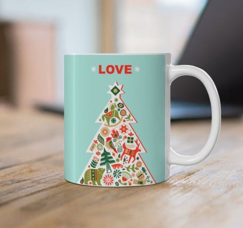 Christmas Tree with Love Ceramic Mug 11oz EasyOptionXY LLC