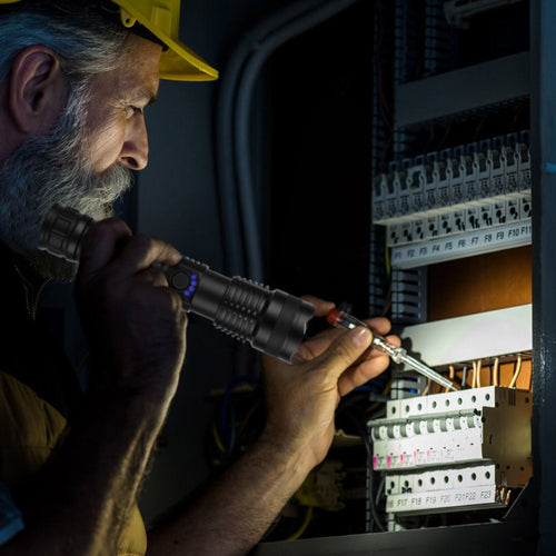 Tactical LED Flashlight Zoomable Rechargeable Search Light Torch 50000LM with 5Modes SOS Night Light For Night Walking Adventures EasyOptionXY LLC