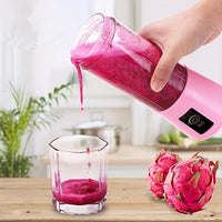 1pc 380ML Portable Blender With 6 Blades Rechargeable USB ; Personal Size Blender For Shakes And Smoothies; Traveling Fruit Veggie Juicer Cup EasyOptionXY LLC