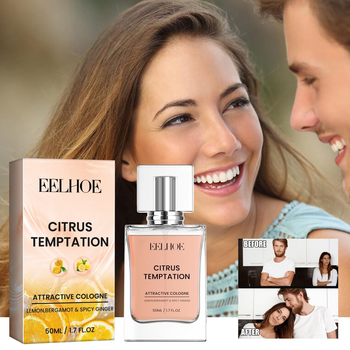 EELHOE Ladies Perfume (Citrus) Long Lasting Fragrance for Couples Dating Fragrance Natural and fresh to take with you EasyOptionXY LLC