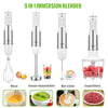 MOOKA FAMILY 5-in-1 Immersion Blender Set, 1100W 12-Speed Hand Stick Blender with 600ml Beaker, 500ml Food Processor, Egg Whisk, Milk Frother, White EasyOptionXY LLC