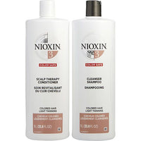 NIOXIN by Nioxin SYSTEM 3 SCALP THERAPY CONDITIONER AND CLEANSER SHAMPOO FOR COLORED HAIR WITH LIGHT THINNING LITER DUO EasyOptionXY LLC