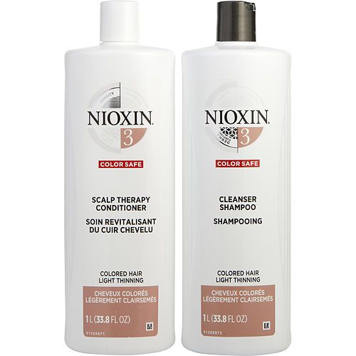 NIOXIN by Nioxin SYSTEM 3 SCALP THERAPY CONDITIONER AND CLEANSER SHAMPOO FOR COLORED HAIR WITH LIGHT THINNING LITER DUO EasyOptionXY LLC