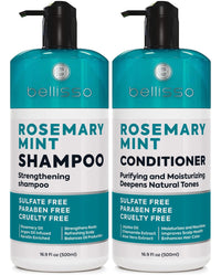 Rosemary Oil and Mint Shampoo and Conditioner Set Sulfate Free with Peppermint Moisturizing Products for Women and Men Helps Flaky Dry Scalp and Dandruff Salon Thickening for Thinning Hair EasyOptionXY LLC