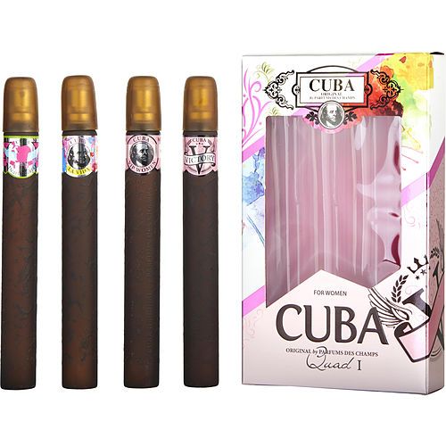 CUBA VARIETY by Cuba 4 PIECE QUAD LADY WITH CUBA HEARTBREAKER & LA VIDA & VICTORY & VIP AND ALL ARE EDP SPRAY 1.17 OZ EasyOptionXY LLC