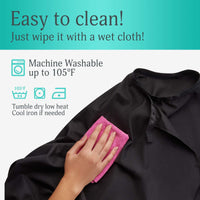 Barber Cape Professional Large Hair Cutting Cape with Snap Closure 66x57 inch Unisex Adults Black Haircut Gown Water Resistant EasyOptionXY LLC