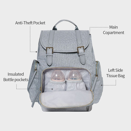 SUNVENO Diaper Bag Backpack, Baby Changing Bag Nappy Tweed Baby Diaper Bags Multifunction Waterproof for Travel EasyOptionXY LLC