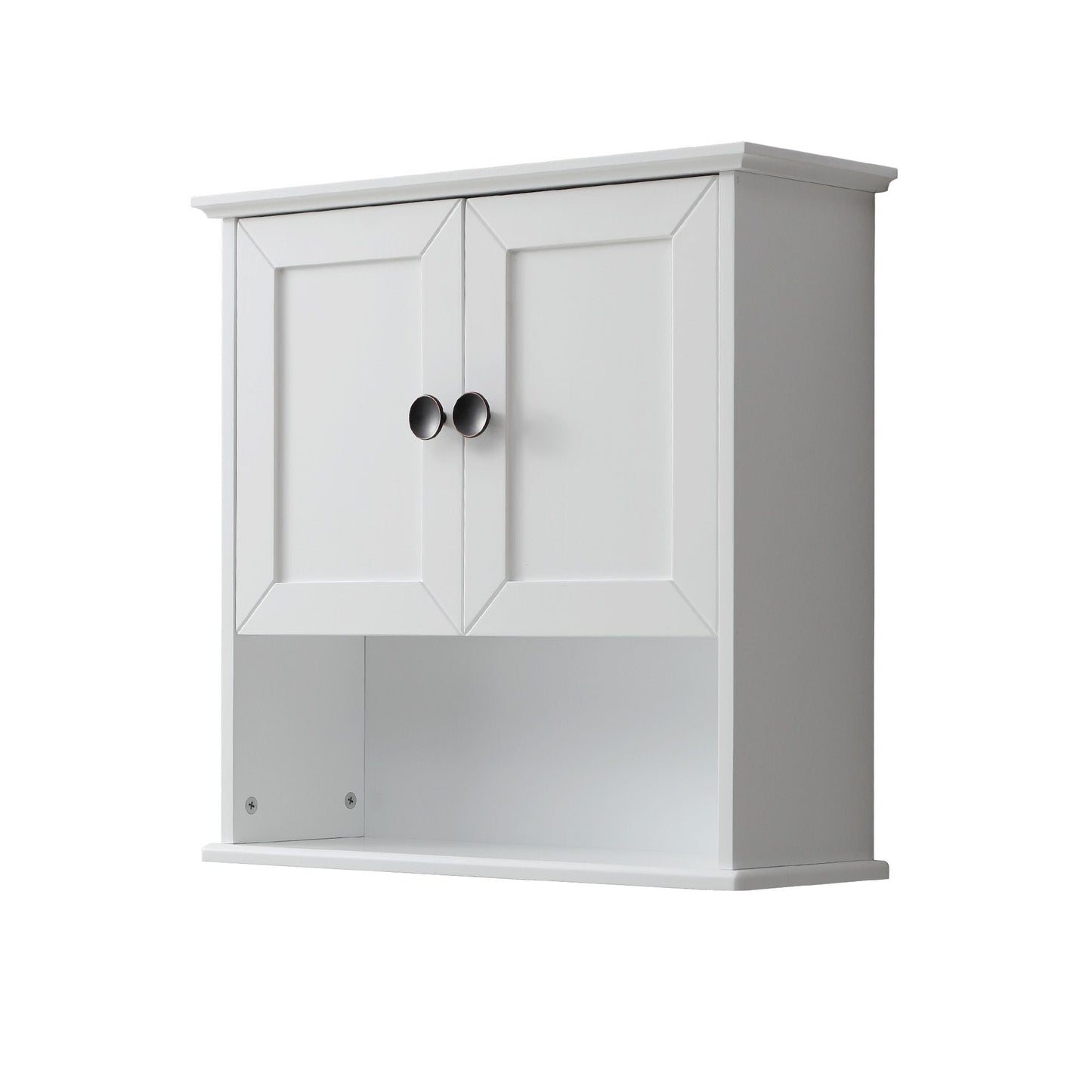 23 "x22" Bathroom Wall Cabinet Wooden Medicine Cabinet MDF Material Storage Organizer with Buffer Hinges;  adjustable Shelves Cupboard Storage Cabinet with Handles EasyOptionXY LLC