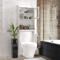 Modern Over The Toilet Space Saver Organization Wood Storage Cabinet for Home, Bathroom EasyOptionXY LLC