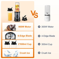 KOIOS 900W Smoothie Blender, Personal Blender for Shakes and Smoothies with 2 No-BPA 22 oz Portable Blender Bottles and To-Go Lids, Single Serve Mixer Blender for Juices Baby Food, Nutritious Recipe EasyOptionXY LLC