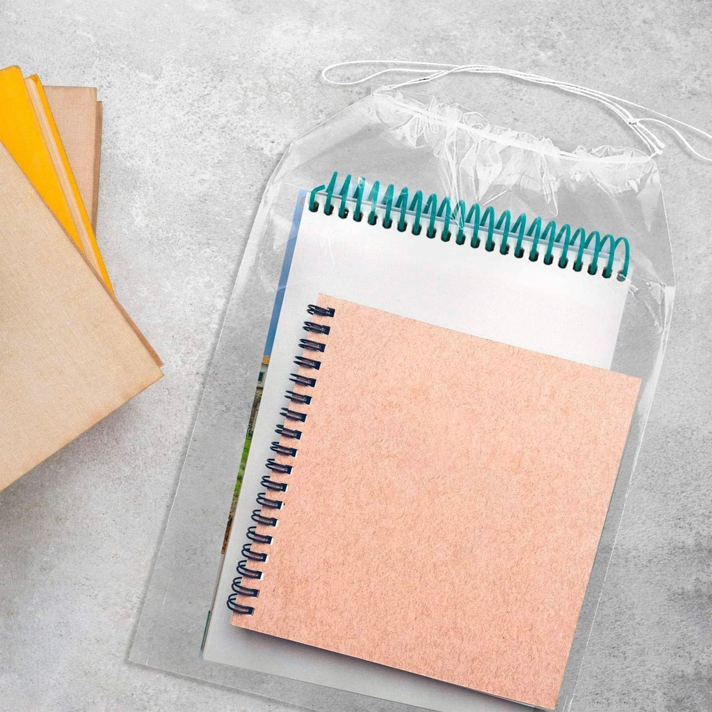 Clear Drawstring Bag, 10 x 12 Inches. Pack of 100 Clear Plastic Drawstring Bags. 2 Mil Drawstring Clear Plastic Bags. Waterproof Clear Plastic Bags Drawstring for Cosmetics, Toiletries EasyOptionXY LLC