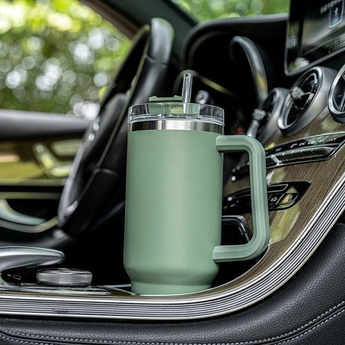 40oz Adventure Quencher Tumbler T hermos Vacuum Cups With Handle Stainless Steel Travel Water Cup Stay Ice Cold Car Coffee Mug EasyOptionXY LLC