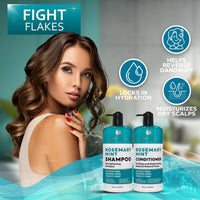 Rosemary Oil and Mint Shampoo and Conditioner Set Sulfate Free with Peppermint Moisturizing Products for Women and Men Helps Flaky Dry Scalp and Dandruff Salon Thickening for Thinning Hair EasyOptionXY LLC