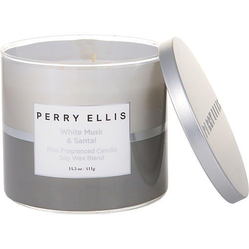 PERRY ELLIS WHITE MUSK & SANTAL by Perry Ellis SCENTED CANDLE 14.5 OZ EasyOptionXY LLC