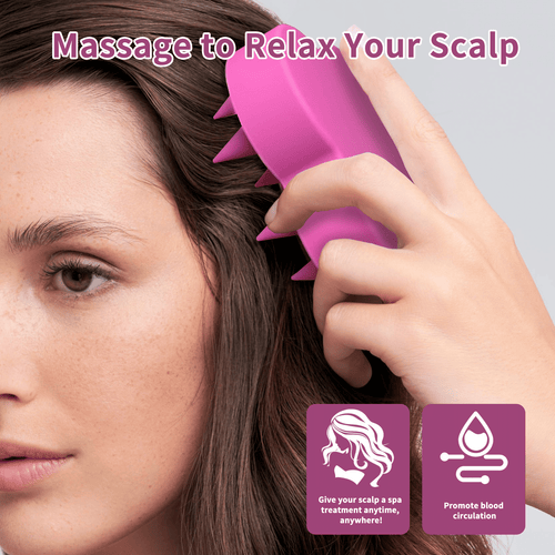 Silicone Scalp Massager for Hair Growth, Scalp Scrubber Brush for Shower, Andruff Exfoliating Stress Relax Wet Dry Scalp Brush, Deeply Cleanses Scalp Pores EasyOptionXY LLC