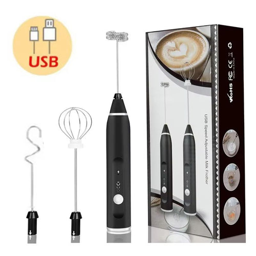 Milk Frother Electric Egg Beater USB Charging Mixer For Coffee Drink Portable Electric Milk Frothers Handheld Blender Cappuccino Cream Egg Beater Food Blender USB Mini Coffee Maker Whisk Mixer EasyOptionXY LLC