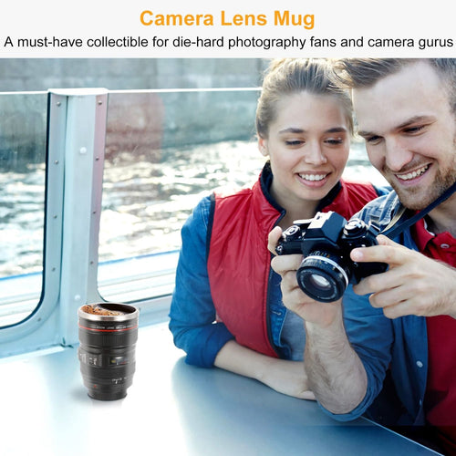 Camera Lens Coffee Mug Cup 13.6oz F ood-G rade Stainless Steel Travel Photography Insulated Mug for All Ages EasyOptionXY LLC