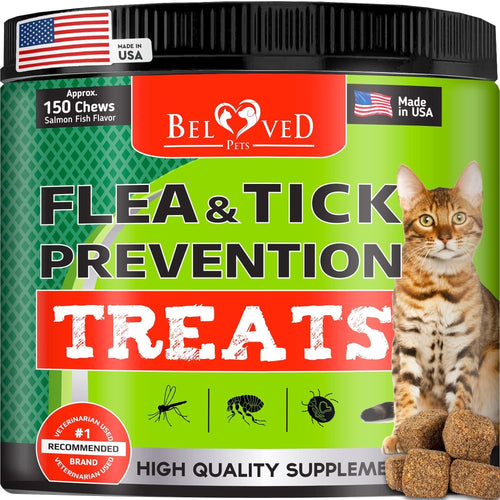 Flea and Tick Prevention Chewable Pills for Cats Revolution Oral Flea Treatment for Pets Pest Control & Natural Defense Chewables Small Tablets Salmon Fish Taste EasyOptionXY LLC