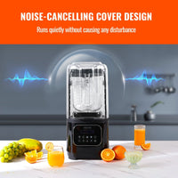 VEVOR Professional Blender with Shield, Commercial Countertop Blenders, 68 oz Blender Combo, Stainless Steel 9 Speed & 5 Functions Blender, for Shakes, Smoothies, Peree, and Crush Ice, Black EasyOptionXY LLC