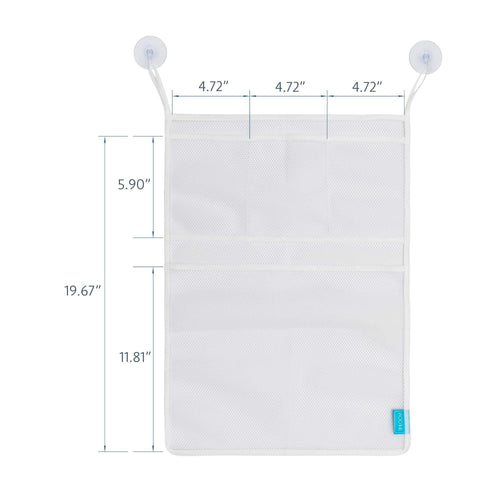 Bath Toy Organisers Set of 2 Large Size 14.16 x 19.67 in and 15.75 x 19.68 in Storage Net Bags for Baby Bathtub Toys 4 Strong Suction Cups Bathroom Shower Caddy Holder Multi Use for Kids Toddlers EasyOptionXY LLC