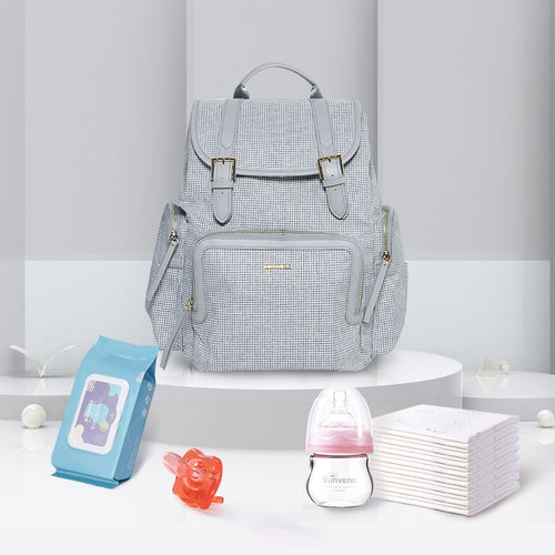 SUNVENO Diaper Bag Backpack, Baby Changing Bag Nappy Tweed Baby Diaper Bags Multifunction Waterproof for Travel EasyOptionXY LLC