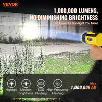 USB Super Bright Rechargeable Spotlight Flashlight 1000, 000LM Searchlight EasyOptionXY LLC