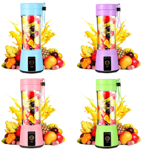 1pc 380ML Portable Blender With 6 Blades Rechargeable USB ; Personal Size Blender For Shakes And Smoothies; Traveling Fruit Veggie Juicer Cup EasyOptionXY LLC