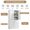 Tall and Wide Storage Cabinet with Doors for Bathroom/Office, Three Drawers EasyOptionXY LLC