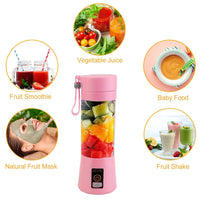 Portable Juicer Blender USB Rechargeable Juicer Cup Fruit Baby Food Mixing Machine with 6 Blades Powerful Motor EasyOptionXY LLC