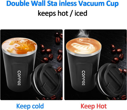 12 oz Stainless Steel Vacuum Insulated Tumbler - Coffee Travel Mug Spill Proof with Lid - T hermos Cup for Keep Hot/Ice Coffee; Tea and Beer EasyOptionXY LLC