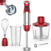 KOIOS 5-in-1 Hand Immersion Blender, 1000W 12 Speed Handheld Blender, Copper Motor Stainless Steel Blade Stick Blender,600ml Mixing Beaker,500ml Food Processor, Whisk, Milk Frother, B PA-F ree, Red EasyOptionXY LLC