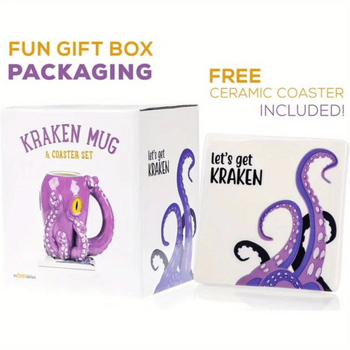 3D Octopus Ceramic Mug, Novel Handmade Octopus Shaped Statue Cup, Festivals or Birthday Gifts for Coffee and Milk Tea EasyOptionXY LLC