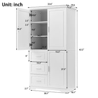 Tall and Wide Storage Cabinet with Doors for Bathroom/Office, Three Drawers EasyOptionXY LLC