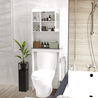 Modern Over The Toilet Space Saver Organization Wood Storage Cabinet for Home, Bathroom EasyOptionXY LLC