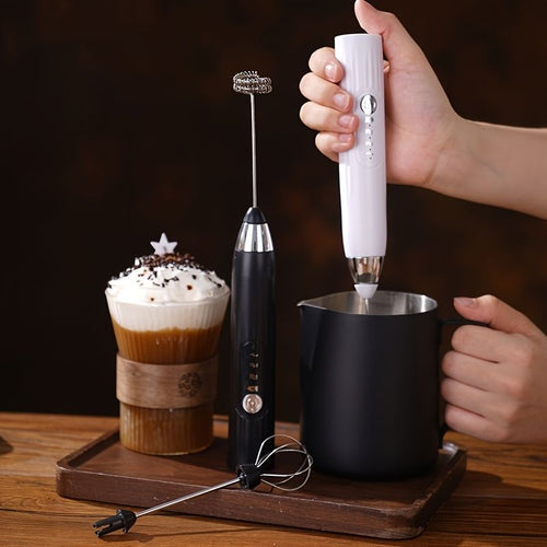 1 Milk Frother With Stand Handheld Frothing Electric Whisk With ; Speed Blender; Milk Froth; Mini Blender And Coffee Blender Froth Smoothie; Latte; EasyOptionXY LLC
