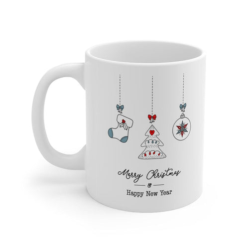 Merry Christmas Mug with Stockings and Presents EasyOptionXY LLC