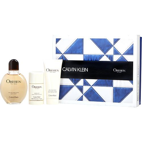 OBSESSION by Calvin Klein EDT SPRAY 4 OZ & AFTERSHAVE BALM ALCOHOL FREE 3.4 OZ & DEODORANT STICK ALCOHOL FREE 2.6 OZ EasyOptionXY LLC