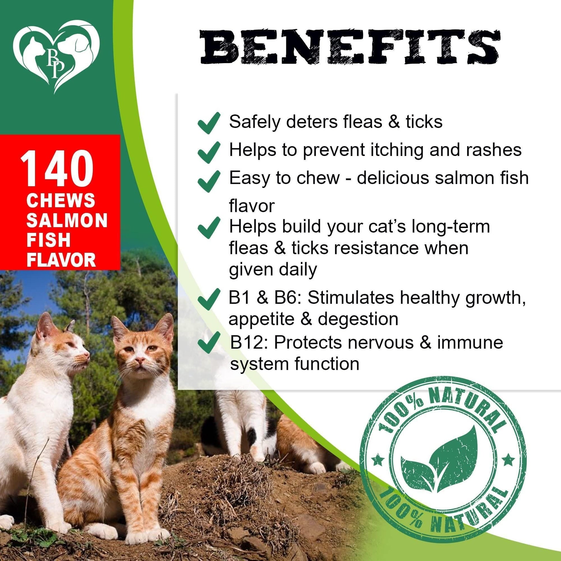 Flea and Tick Prevention Chewable Pills for Cats Revolution Oral Flea Treatment for Pets Pest Control & Natural Defense Chewables Small Tablets Salmon Fish Taste EasyOptionXY LLC