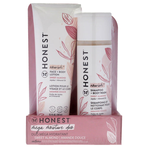 Honest Mega Moisture Duo - Sweet Almond by Honest for Kids - 2 Pc 10 oz Shampoo and Body Wash, 8.5 oz Face and Body Lotion EasyOptionXY LLC