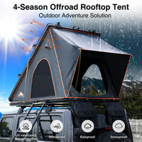 Explorer Plus Rooftop Tent Hardshell with Side Awning, Air Conditioner Outlet with Bracket, Luggage Racks&Replaceable Netting Rain Curtain, Truck Bed Tent for Camping, Pop Up SUV Roof Top Tent EasyOptionXY LLC
