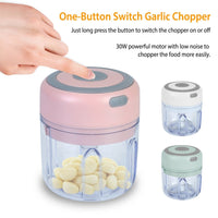 Mini Electric Garlic Chopper 8.45OZ Cordless Garlic Mincer Food Chopper EasyOptionXY LLC