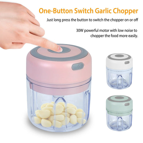 Mini Electric Garlic Chopper 8.45OZ Cordless Garlic Mincer Food Chopper EasyOptionXY LLC