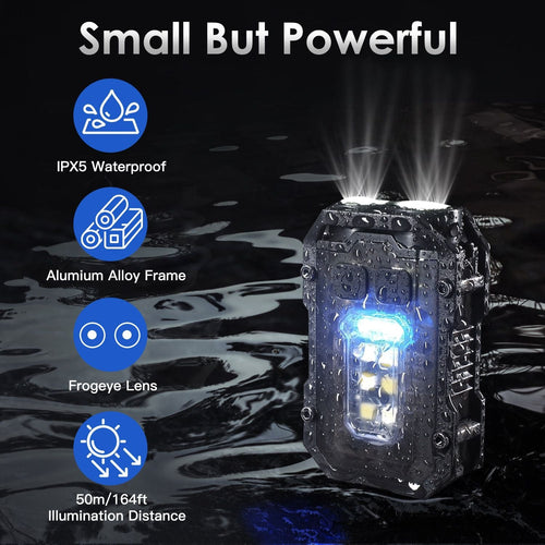 Mini Pocket Keychain Flashlight EDC Flashlight LED COB Portable Clip on Flashlight Waterproof Mini Powerful Flashlight with Magnet 8 Modes for Repairing Emergency EasyOptionXY LLC