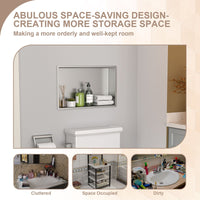 Brushed Stainless Steel Wall Shower  Niche , Double Recessed Shower Shelf for Bathroom EasyOptionXY LLC