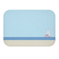 Sail Boat in the Ocean Bath Mat EasyOptionXY LLC