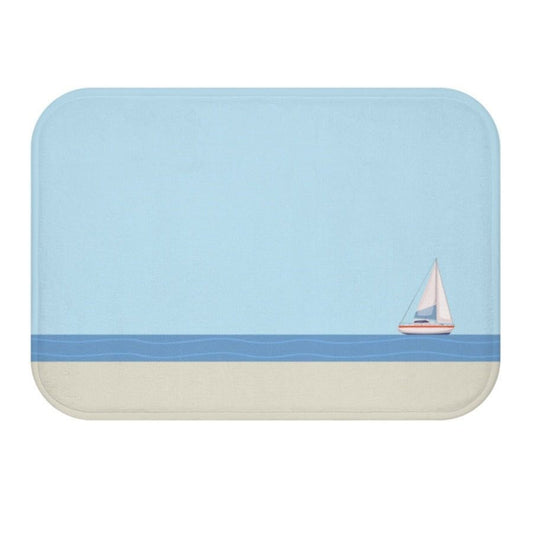 Sail Boat in the Ocean Bath Mat EasyOptionXY LLC