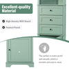 Green Triangle Tall Cabinet with 3 Drawers and Adjustable Shelves for Bathroom, Kitchen or Living Room, MDF Board with Painted Finish EasyOptionXY LLC