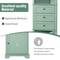 Green Triangle Tall Cabinet with 3 Drawers and Adjustable Shelves for Bathroom, Kitchen or Living Room, MDF Board with Painted Finish EasyOptionXY LLC